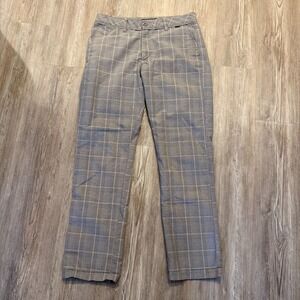 Travis Mathew Mens 34 Gray Plaid Golf Pants